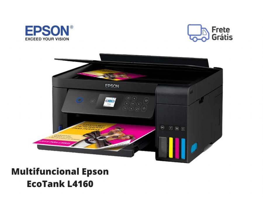 Multifuncional Epson Jato de Tinta Colorida L4160 Duplex Frente e Verso Automtico - C11CG23302